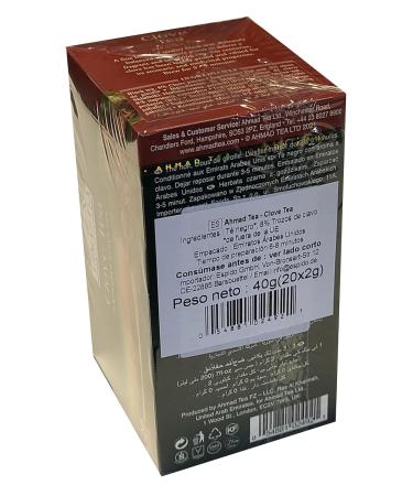 Ahmad Tea Clove Tea - Premium Black Tea with Cloves | 20 Individually Wrapped Aroma-Sealed Tea Bags (2g Each) - Enjoy Rich Flavor & Freshness - Buy Online on GoSupps.com