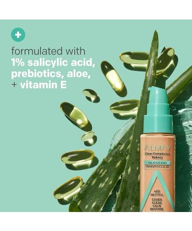 Almay Clear Complexion Acne Foundation Makeup - Salicylic Acid, Medium Coverage, Hypoallergenic, Fragrance-Free - 705 Toast 1 fl oz - Buy Online on GoSupps.com