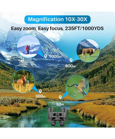 10-30x50 High Powered Military Zoom Binoculars for Adults  Daily Waterproof/BAK7 Prism/FMC Lens HD Professional Binoculars for Bird Watching Hunting Concerts (10-30x50  Zoom) 10-30x50 Black - Buy Online on GoSupps.com