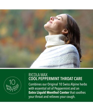 Ricola Max Cool Peppermint Throat Care 34 Count Cough Suppressant Drops for Soothing Relief - Buy Online on GoSupps.com