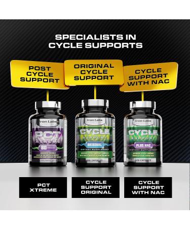 Iron Labs Nutrition Cycle Support - On Cycle Support Supplements for Men - 120 Capsules - Milk Thistle and Saw Palmetto - 1 Pack - Buy Online on GoSupps.com