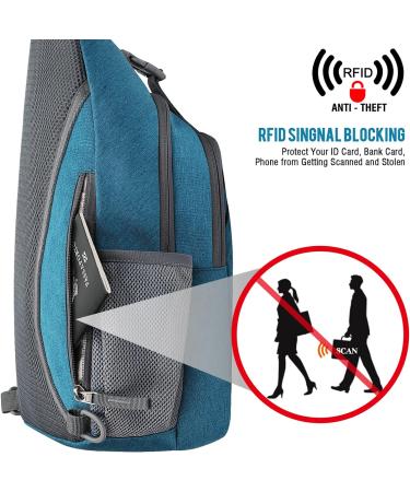 G4Free Navy Blue Breast Pocket Shoulder Sling Backpack - Lightweight Hiking & Cycling Bag for Men & Women - Buy Online on GoSupps.com