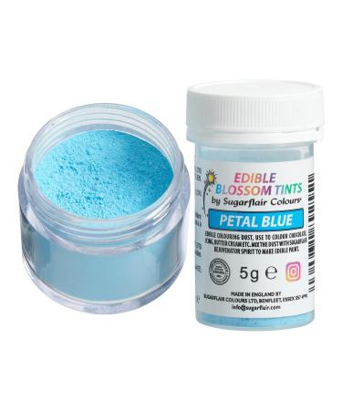 Sugarflair Petal Blue Food Colouring Powder Dust Use on Cake Surfaces Decorations or Colour Sugarpaste Fondant Icing Chocolate Buttercream Royal Icing Macarons and More! - 5g