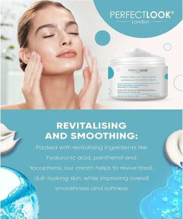 Hyaluronic Acid Moisturiser Face Cream - Hydrating Skincare with Vitamin E & B5 to Instantly Soothe and Replenish the Skin's Moisture Barrier - Intensely Nourishing Day Cream for Women and Men 50ml - Buy Online on GoSupps.com