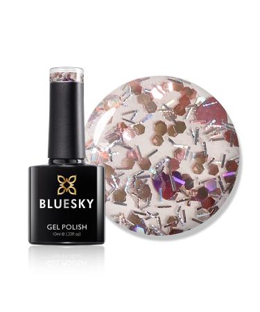 Bluesky Gel Nail Polish Flirt Sp16 Alabaster Glitter Pale Transparent White 10 ml (Requires Curing Under UV LED Lamp)