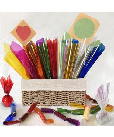 SYOGUA 135 Pcs Cellophane Sheets - 9 Colors & Iridescent Wrap Sheet - 7.5 x 7.5 inch Transparent Wrap for DIY Crafts & Gift Wrapping - Buy Online on GoSupps.com
