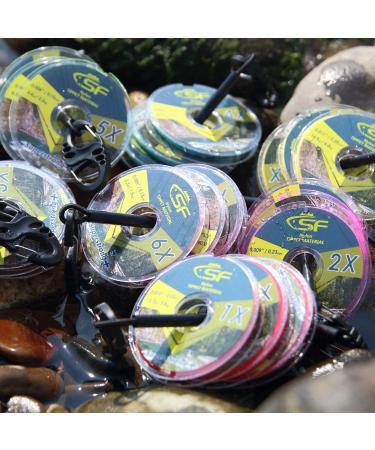 SF Clear Nylon Tippet Line Set with Holder - Trout Fly Fishing Leaders in 0X-7X - 4 Pieces/30M - Buy Online on GoSupps.com