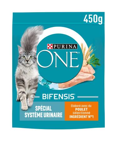 PURINA ONE Bifensis Urinary System Chicken and Wheat Dry Food for Adult Cats 450 g Meal Bag | Pack of 10