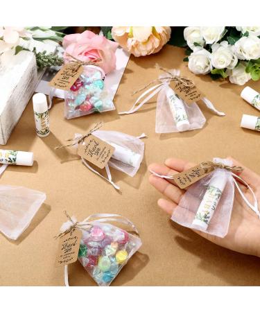 50 Pcs Baby Shower Lip Balm Gift Set with Organza Bags - Floral Theme | Gender Reveal Party Favor for Guest Kids | Baby Shower Souvenirs Bundle - Buy Online on GoSupps.com