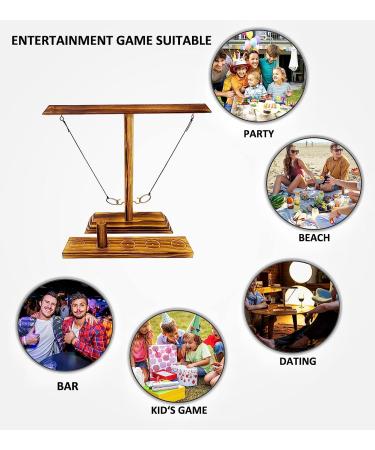 XShpot Hook and Ring Game with Shot Ladders Bundle - Handmade Wooden Interactive Game for Adults - Fun Indoor and Outdoor Game for Parties - Dark Wood - Buy Online on GoSupps.com