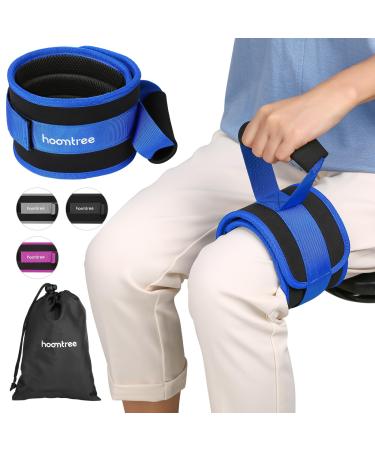 Hoomtree Leg Lifter Strap for Limited Mobility Thigh Lifter Strap with Padded Grip and Loop for Knee Hip Surgery Recovery Mobility Aids Tool for Disabled Get in and Out of Bed Car Wheelchair 1 pack Blue