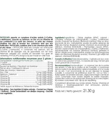 NUTRIEXPERT - Phytocapil - Herbal Supplement - Vitamins Minerals and Amino Acids - Hair Growth and Strengthening - Suitable for Vegans - 60 Vegetable Capsules - Buy Online on GoSupps.com