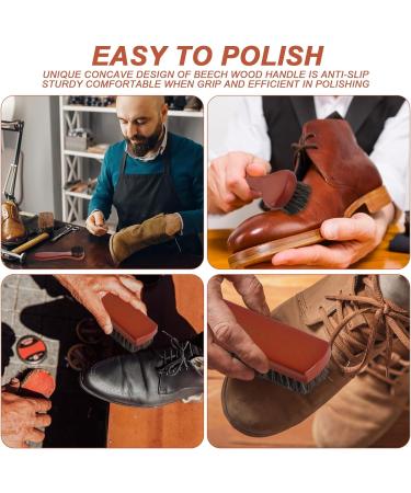 4 Pcs Shoe Brush Set Cleaning Brushes with Wooden Handles Shoe Polish Brushes Shoe Shine Brush Kit Shoe Cleaning Brushes with Wooden Handles Horse Hair Bristles Brush for Boots Shoes Car Seat - Buy Online on GoSupps.com