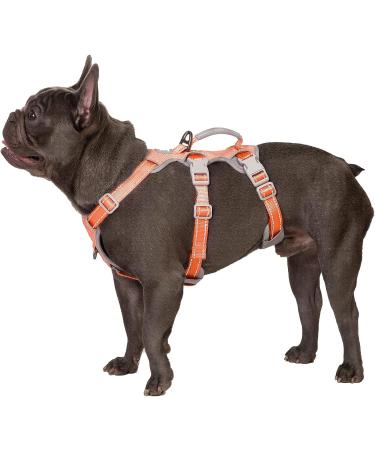 Huntboo Outbreak -proof dishes no escape dog dishes reflective dishes with padded handle hard -wearing adjustable vest for medium -sized dogs that go for a walk (orange m) orange medium (pack with 1)