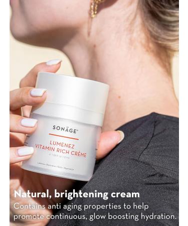 SONAGE Lumenez Vitamin Facial Cream - Hydrating Daily Moisturizer with Vitamin C for Dry Skin | International Shipping Available - Buy Online on GoSupps.com