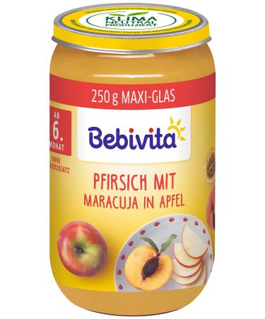 Bebivita Fruits Peach with Passion Fruit in Apple Pack of 6 (6 x 250 g) Medium DA12810 Peach/Mara/Pear 250g 250g Peach/Mara/Pear - Buy Online on GoSupps.com
