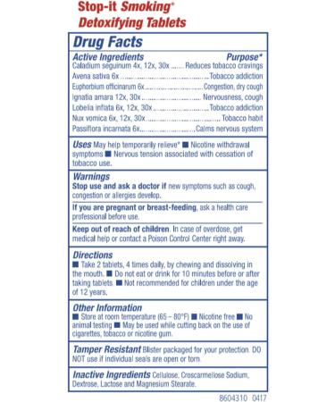 Natra-Bio Stop it Smoking 60 CT - Quit Smoking Aid for Natural Support - Buy Online on GoSupps.com