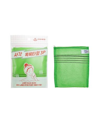 9pcs Korean/Asian Exfoliating Bath Washcloth Set - Green 6pcs, Red 3pcs | Genuine Korean Italy Towel for Skin Massage, Removing Dead Skin Cells, Cleaning Pores | Reusable - Buy Online on GoSupps.com