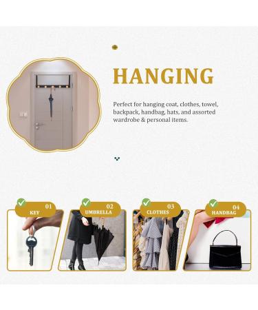 Holibanna Door Hook Coat Hangers Hat Hooks Towel Rack Backpack Hooks Wall Metal Door Hanger Clothing Row Hook 50X8cm Black - Buy Online on GoSupps.com