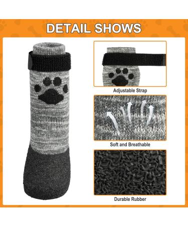 Kooltail Non-Slip Waterproof Dog Socks - Outdoor Dog Shoes with Pfot Protection & Traction Control for Hardwood Floors - Medium Gray - Buy Online on GoSupps.com
