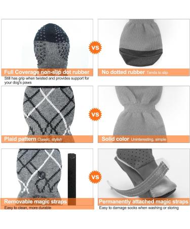 BEAUTYZOO Anti Slip Dog Socks for Hardwood Floors Dog Shoes for Hot/Cold Pavement Injury Prevent Licking for Small Medium Large Dogs Traction Control Non-Slip Socks for Old Senior Dog Paw Protector Grey M(Pack of 6) - Buy Online on GoSupps.com