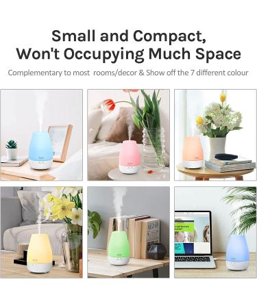 ASAKUKI 100ml Essential Oil Diffuser - USB Powered, 7 LED Color Lights, Waterless Auto Off - for Home and Office - Buy Online on GoSupps.com