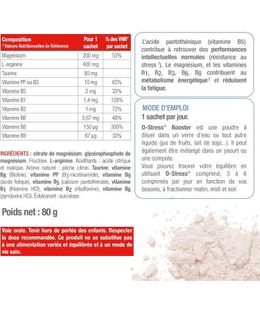 D-STRESS BOOSTER 20 sachets | Magnesium of 3rd Generation + Taurine + Arginine + B Vitamins | Boost Physical and Mental Energy | SYNERGIA LABORATORY - Buy Online on GoSupps.com