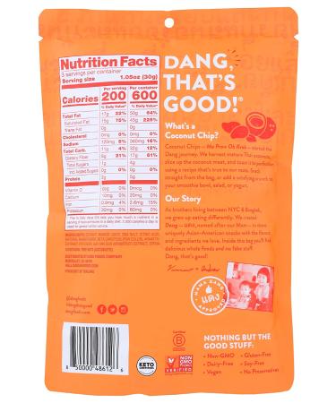 Dang Coconut Chips Tropical Mango - 3.17 oz Snack | Healthy, Delicious & Crunchy - Buy Online on GoSupps.com
