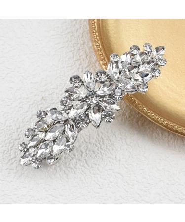 Austrian Crystal Rhinestone Hair Clips - White Sparkly Hairpins for Wedding Accessories - Buy Online on GoSupps.com