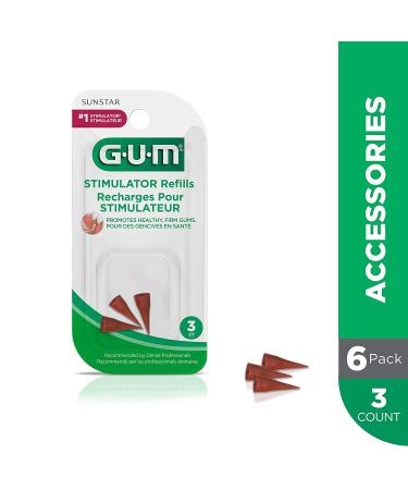 GUM Stimulator Rubber Tip Refills - 3 Count (Pack of 6) - Buy Online on GoSupps.com