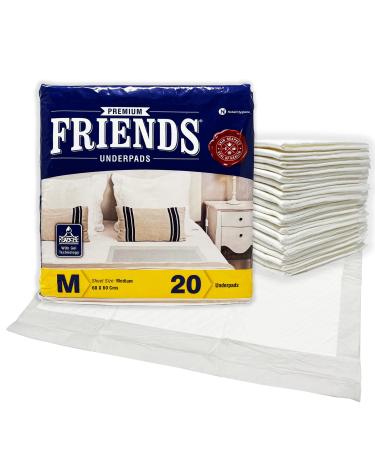 Friends | Premium Disposable Incontinence Bed Pads | 60 x 60 cm | (20 Pads)