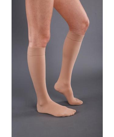 Buy Class 1 Closed Toe Beige Compression Stockings Knee Highs - International Shipping Available - Buy Online on GoSupps.com