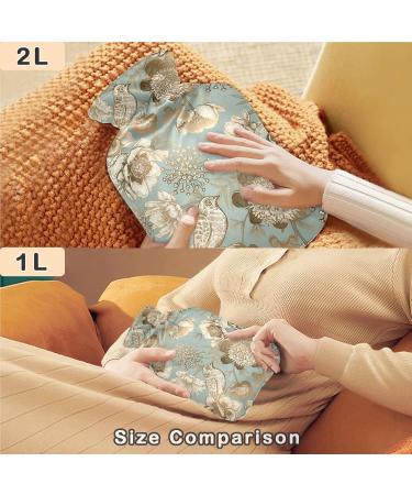 Naanle Flowers Bird Hot Water Bottle - 1L Transparent Heat Therapy for Pain Relief | Warm & Cold Use for Bed & Hand/Foot - Buy Online on GoSupps.com