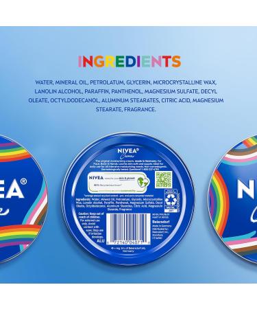 NIVEA Creme Face Hand and Body Moisturizer Cream Limited-Edition LGBTQ+ Pride Creme Tin Rich Body Cream for Dry Skin with Provitamin B5 Fast-Absorbing and Non-Comedogenic 8.4 Oz Tin (Pack of 2) Rainbow Packaging 8.4 Ou  - Buy Online on GoSupps.com
