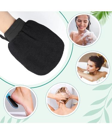 Pafuwei 2 Pieces Exfoliating Gloves - Double-sided Body Exfoliator Mitt for Dead Skin Removal in Bath, Shower, or Spa - Black - Buy Online on GoSupps.com