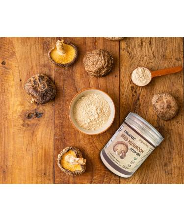Organic Dried Shiitake Mushroom Powder - 100% Natural, Vegan, Gluten-Free - 5.29 Oz (150g) - Buy Online on GoSupps.com