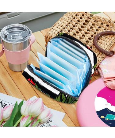 Women's Tampon Storage Bag - Red Rose Floral Stripes Zip Pockets for Menstrual Products - Stylish & Functional! - Buy Online on GoSupps.com