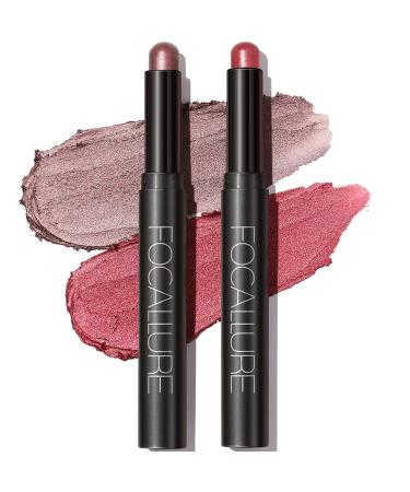 2 PCs cream eyeshadow stick bright eyeshadow pen crayon set matt and shimmering eyes make -up set long -lasting waterproof eyes shadow make -up tool (smoky rose blossom (0311))