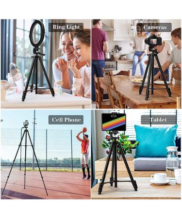 KINGJUE 60'' Camera Phone Tripod Stand for Canon Nikon DSLR | Universal Tablet Phone Holder, Remote, Bubble Level, Carry Bag | Max Load 6.6LB - Buy Online on GoSupps.com