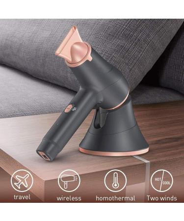 Cordless Hair Dryer Wireless Portable Blow Dryer Hot and Cold Wind Fast Charge 5000mAh Rechargeable Battery 2 Speed Adjustmen with Removable Nozzle for Travel Blowing Hair Painting Drying Out - Buy Online on GoSupps.com