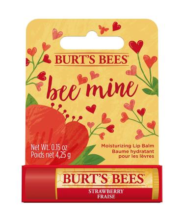 Burt's Bees 100% Natural Origin Moisturizing Lip Balm Strawberry with Beeswax & Fruit Extracts - 1 Tube