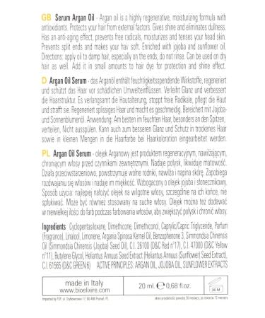 Bioelixire Argan Oil Serum 20ml - Nourishing Hair & Skin Treatment | International Shipping Available - Buy Online on GoSupps.com