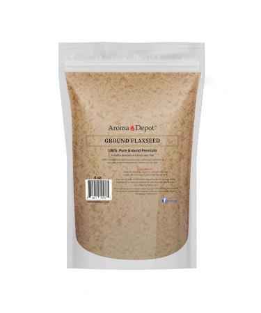 Aroma Depot 4oz Ground Brown Flaxseed Flax Seed Powder Omega-3 Fats | Non GMO | Gluten-Free | 4 Ounces Semillas de linaza en polvo