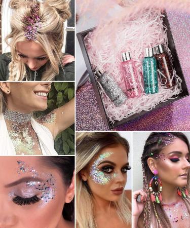Buy Purple Glitzer Face & Body Glitter Gel - Mermaid Makeup for Festivals & Parties | Carnival Glitter for Face Hair & Lips - Buy Online on GoSupps.com