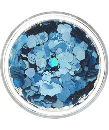 Moon Glitter Chunky Blue Holographic Glitter - 3g Cosmetic Festival Makeup for Face, Body, Nails, Hair, Lips - Buy Online on GoSupps.com