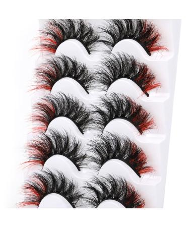 Kiromiro Fluffy Mink Wispy Colored Red Strip Lashes Pack - 2 Red - Buy Online on GoSupps.com