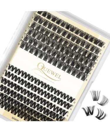 Quewel eyelash individual cluster lashes 2 styles Mixed D Curl Mix12-18 144stck segments band soft individual eyelashes for eyes make-up DIY eyelash extensions (SNR012+SNR043 mix) 1 piece (1 Pack) SNR012+STR043 mix 12-18mm
