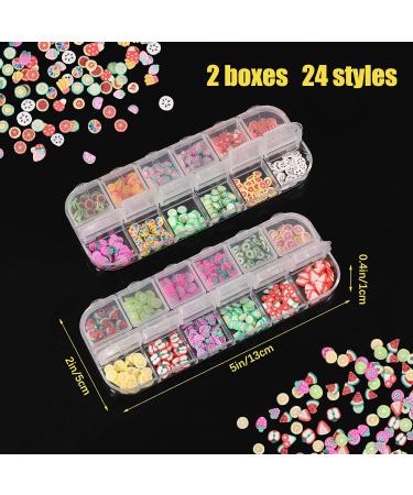Opopark 24 Box Nail Art Fruit Slices - 3D Mini Fruit Nail Stickers & DIY Craft Accessories for Unique Nail Designs - Buy Online on GoSupps.com