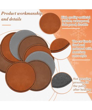 30 Pcs Adhesive Round Leather Hat Patches for Glowforge Laser, Brown/Dark Brown/Gray - Ideal for Hats, Jackets, Backpacks - Buy Online on GoSupps.com