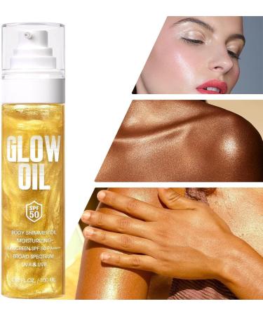 Body Glow Oil Moisturizing Body Oil 100ml Brightening Skin Care SPF50 for Cycling Camping Sports and Travel - Buy Online on GoSupps.com